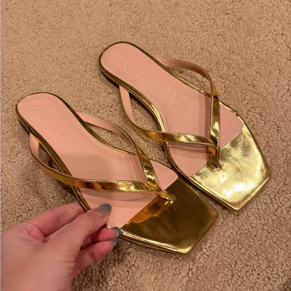 J. Crew Metallic Gold Sandals